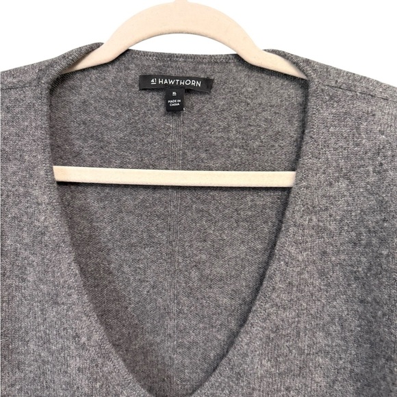 41 Hawthorn Charcoal V-Neck Women’s Cashmere Sweater XL - Picture 3 of 8